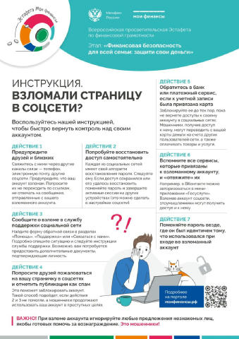❔Какие действия нужно предпринять, чтобы вернуть контроль над своими аккаунтами? #финансоваяграмотность 📌Источник: Мои Финан