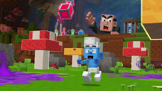 Праздник для Майнкрафтеров. Студия Mojang выпустила дополнение со смурфами. Внутри полноценная деревня с сними персонажами и 