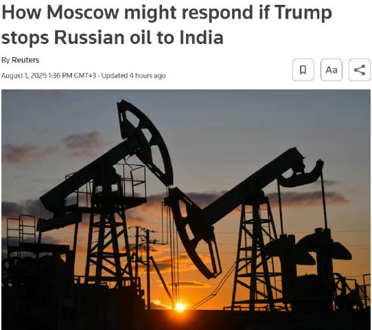 🇷🇺 Se Trump conseguir interromper as compras de petróleo russo pela Índia, o Kremlin pode responder desligando o oleoduto C