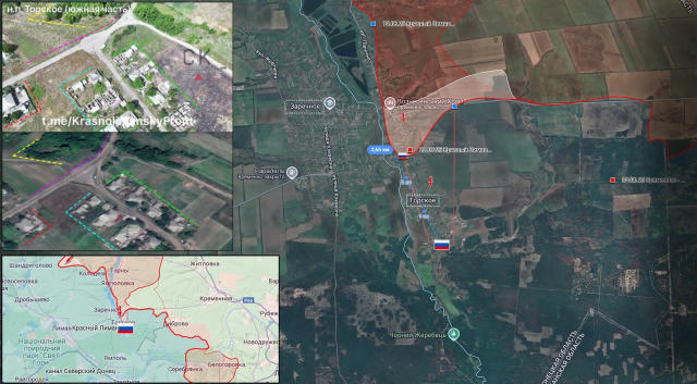 02.08.25 Красный Лиман - Торское Последствия боевых действий в районе Красного Лимана. Военнослужащие ВС РФ поднимают флаг Ро