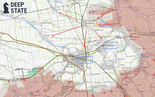 🟡Ситуація навколо району Покровськ-Мирноград 🛑Покровський відтинок залишається одним з найгарячіших ділянок фронту, де воро