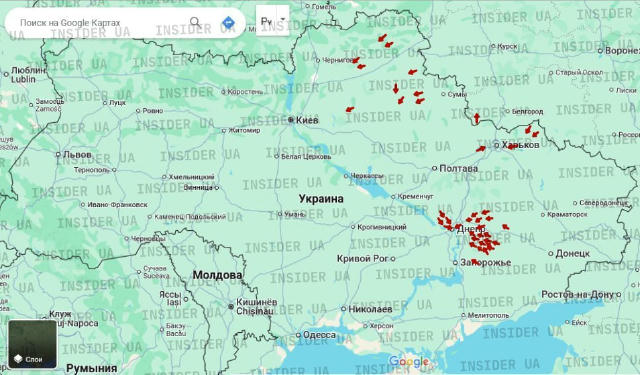 ❗️ Онлайн-карта воздушной обстановки по состоянию на 01:00. Основные группы БПЛА движутся курсом на Днепр/Павлоград. Всего в 