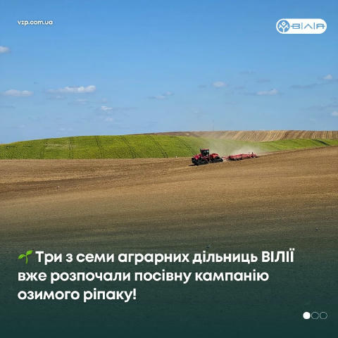 🚜 На полях ВІЛІЇ («Волинь-зерно-продукт») 5 серпня стартувала сівба озимого ріпака. Під культурою буде загалом 9,4 тис. га. 