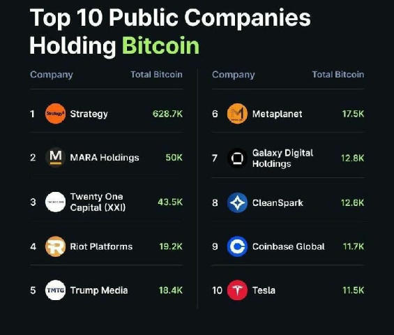 Corporate Bitcoin Holdings Surge Past 917K BTC New data shows that public companies hold over 917,000 BTC. Leading the pack: 
