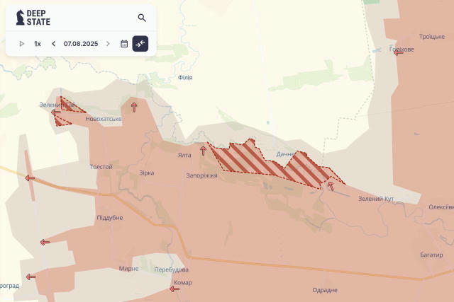 ❗️Про фактичну окупацію першого (!) населеного пункту на Дніпропетровщині, а саме Дачне – свідчать дані DeepState Також є зая