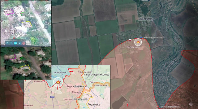11.08.25 Константиновка - Катериновка Активные боевые действия в районе Горловки. Контратака ВСУ в Катериновке. Пехотная груп