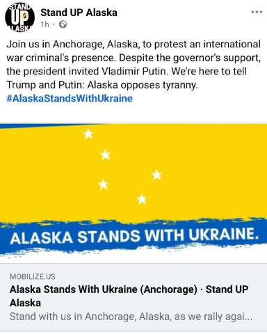 🇺🇸 Жителі Аляски протестуватимуть через саміт Трампа і путіна Акція пройде під гаслом «Аляска з Україною» — люди виступають
