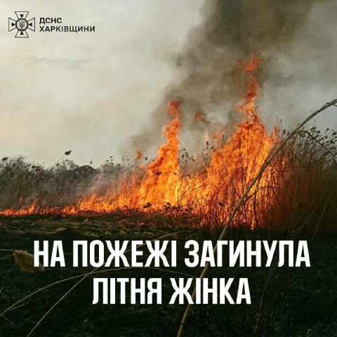 ⏺У Краснокутську дві літні жінки намагалися самостійно загасити пожежу на відкритій місцевості — одна з жінок загинула, інша 