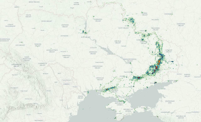 📍 Карта 45 000 геолокационных медиаточек с начала полномасштабной войны в Украине. Это — документальная карта войны, составл