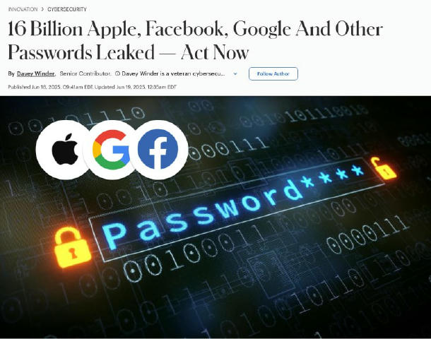 🤯16 млрд паролів ВИТІКЛИ в мережу від найбільших компаній, – Forbes. Apple, Google, Facebook та інших зараз знаходяться у ві