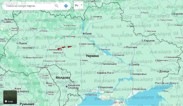 ❗️Ракеты подлетают к Хмельницкой области. Летят там же, где и на карте. Подписаться на Инсайдер | Прислать контент