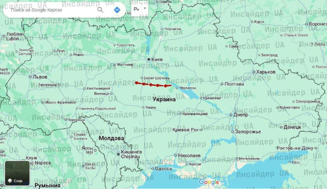❗️Крылатые ракеты пролетают южную часть Киевской области и продолжают движение на запад. Летят там же, где и на карте. Подпис