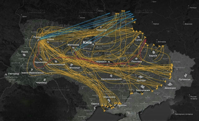 #АГС_Военная_аналитика Ночной налёт по Украине с 8 на 9 июля, в рамках которого было применено около 300 дронов различных тип