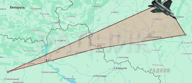 Київ чує проліт кинджала бо як не прокладеш траєкторію польоту з пускових в Тамбовській області до Старкона/Озерного — вона м