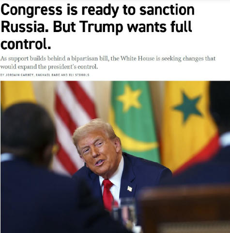 👔Trump ist bereit ... einen neuen überparteilichen Gesetzentwurf über Sanktionen gegen Russland zu unterstützen, sofern er d