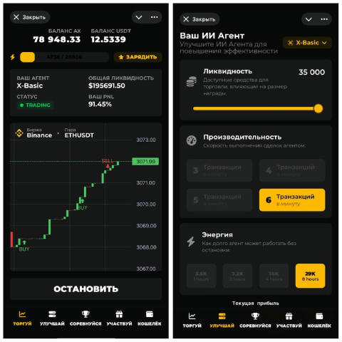 Новый проект з фармом USDT і токенів AX + розіграш TON. AgentX - платний AI-агент, який фармить токен AX і USDT, я взяв фулл-