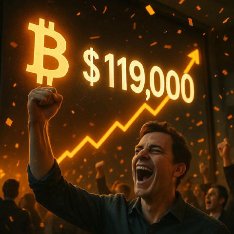 🚀 Біткоїн перетнув позначку \$119 000! 🎉 Це не просто цифра — це сигнал усьому ринку про зростаючу довіру до криптовалют і 