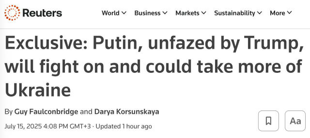 ‼️🇷🇺🇺🇸 Россия отвергает давление: ультиматум Трампа в Кремле восприняли спокойно — СВО продолжится до достижения целей ▪️