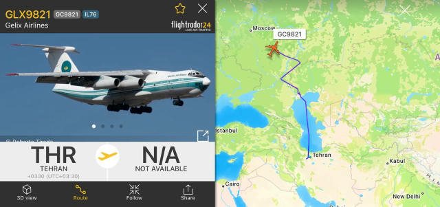 — 🇷🇺/🇮🇷 NEW: IL-76 military cargo flights from Russia to Iran continue @Middle_East_Spectator